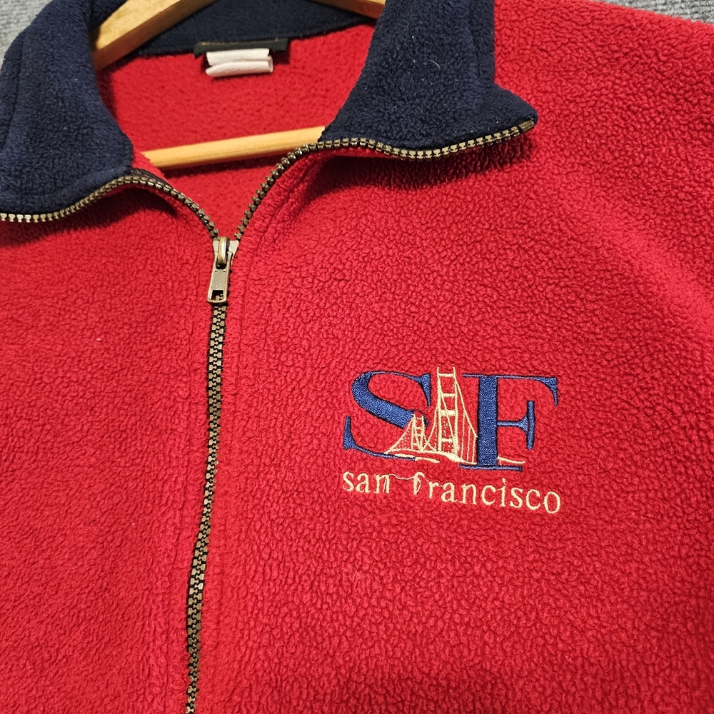 VTG 80s Colorado Brand SAN FRANCISCO Tourism Fleece Full Zip Jacket USA Pockets